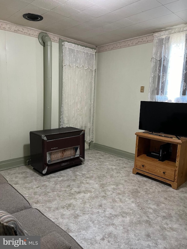 living room featuring carpet floors