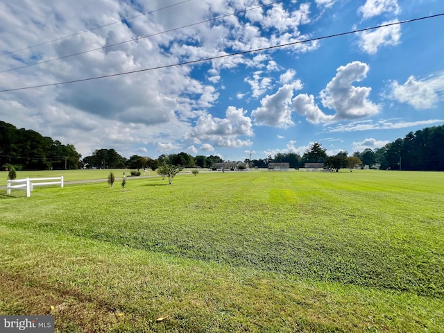 view of yard with a rural view