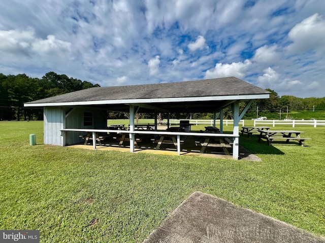 surrounding community featuring a lawn and a rural view