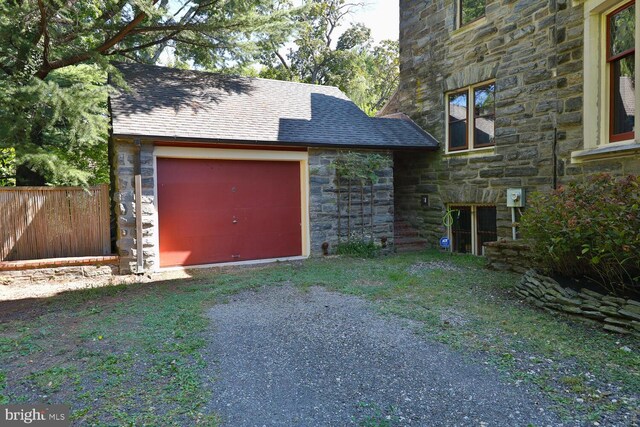 view of garage