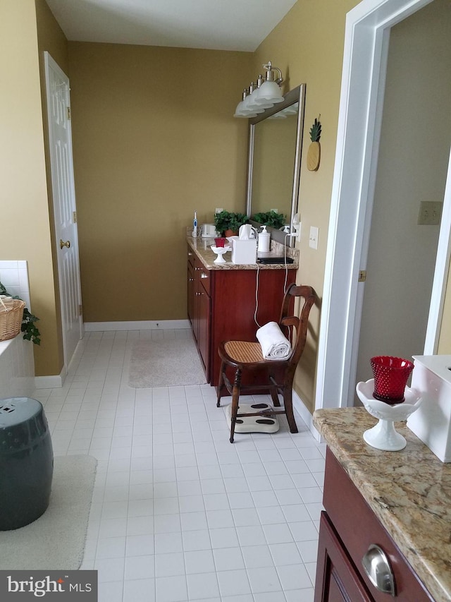 hallway with light tile patterned floors