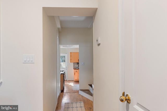 hall featuring light hardwood / wood-style floors