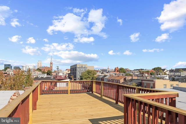 deck with a city view