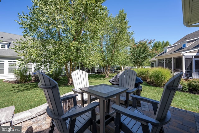 view of patio featuring outdoor dining space