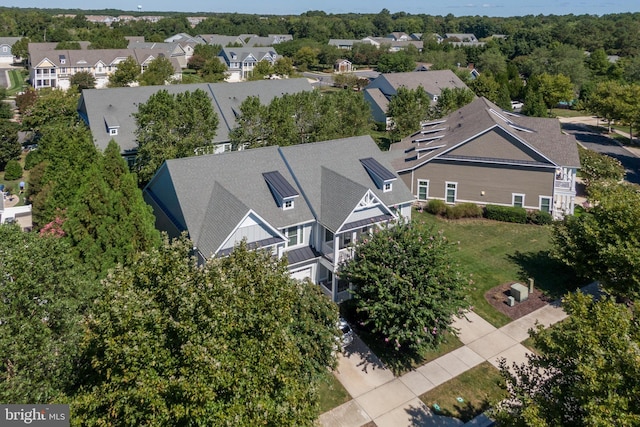 drone / aerial view with a residential view