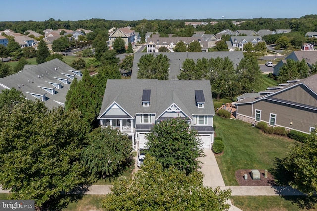 aerial view with a residential view