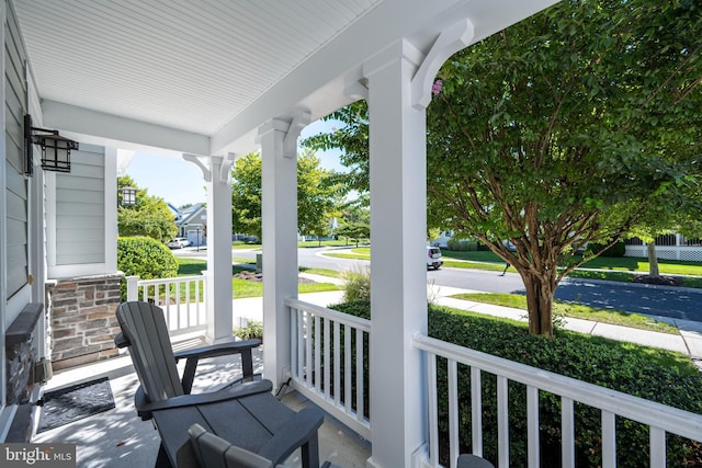 exterior space featuring covered porch