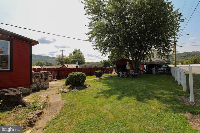 view of yard featuring a fenced backyard and a patio