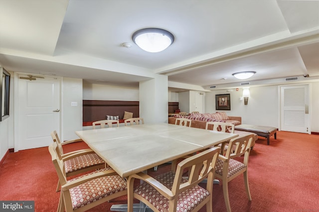 view of carpeted dining room