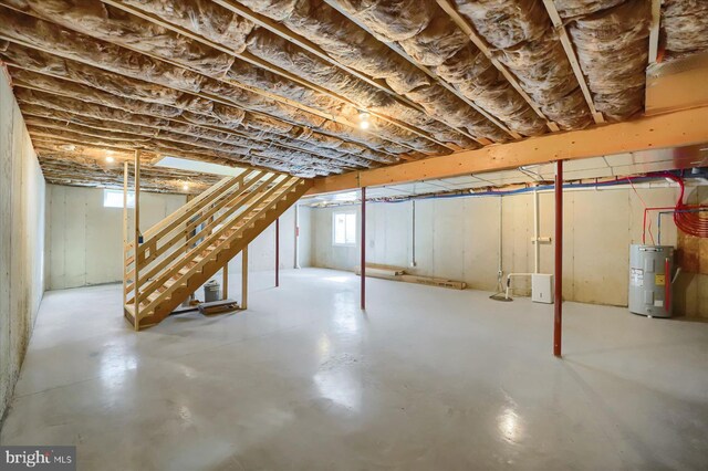 basement with water heater