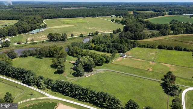 drone / aerial view with a rural view