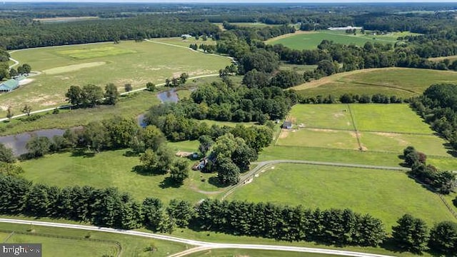 aerial view with a rural view