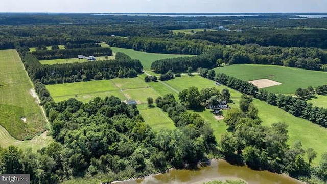 aerial view with a rural view