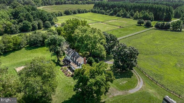 drone / aerial view with a rural view