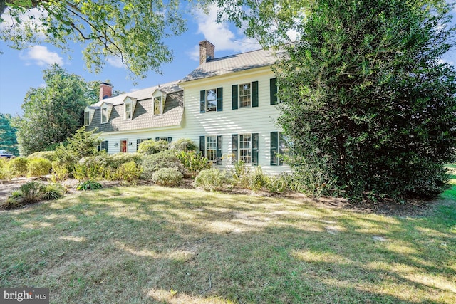 colonial house with a front lawn