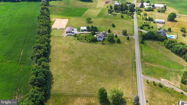 drone / aerial view featuring a rural view