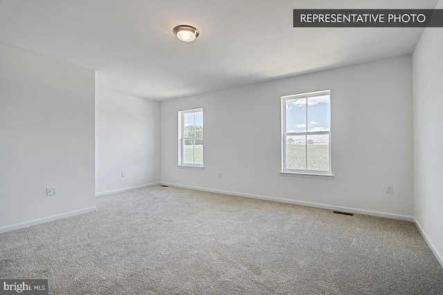 empty room featuring a healthy amount of sunlight and carpet floors