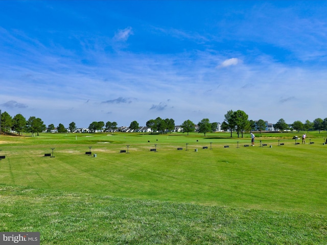 view of community featuring a lawn