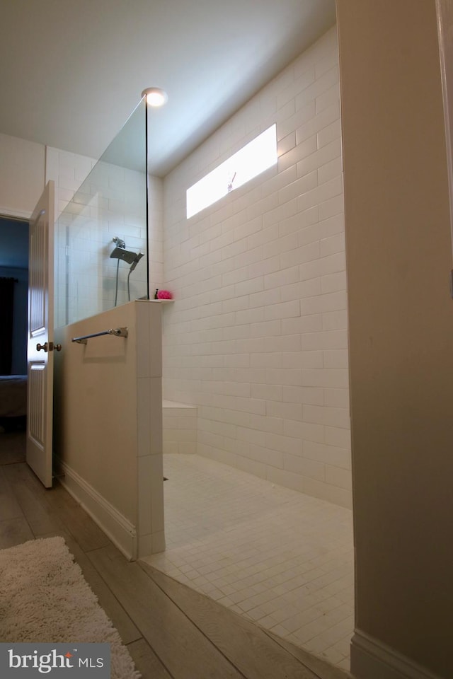 bathroom featuring walk in shower