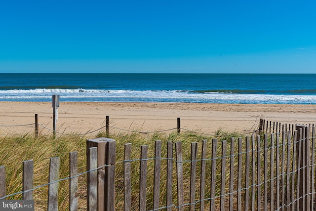 view of water feature featuring a view of the beach