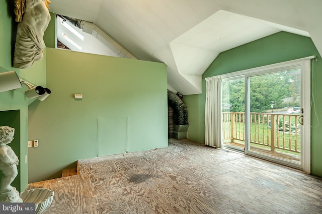 interior space with lofted ceiling