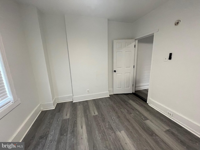 empty room with dark wood-type flooring