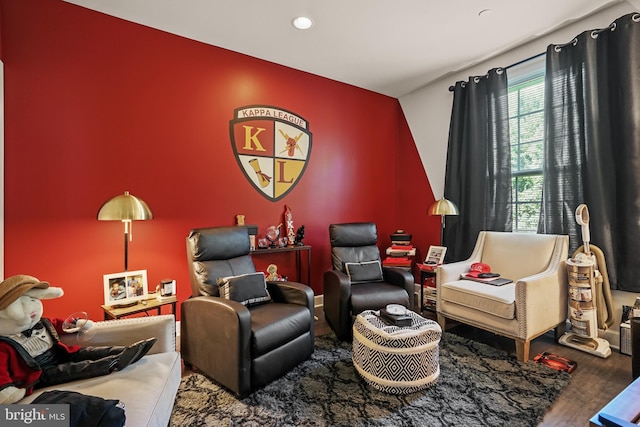 sitting room featuring hardwood / wood-style flooring