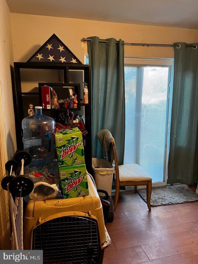 bedroom with wood-type flooring