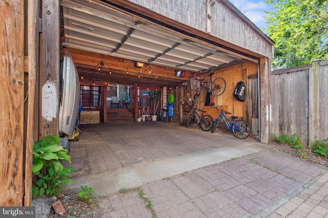 garage featuring a garage door opener