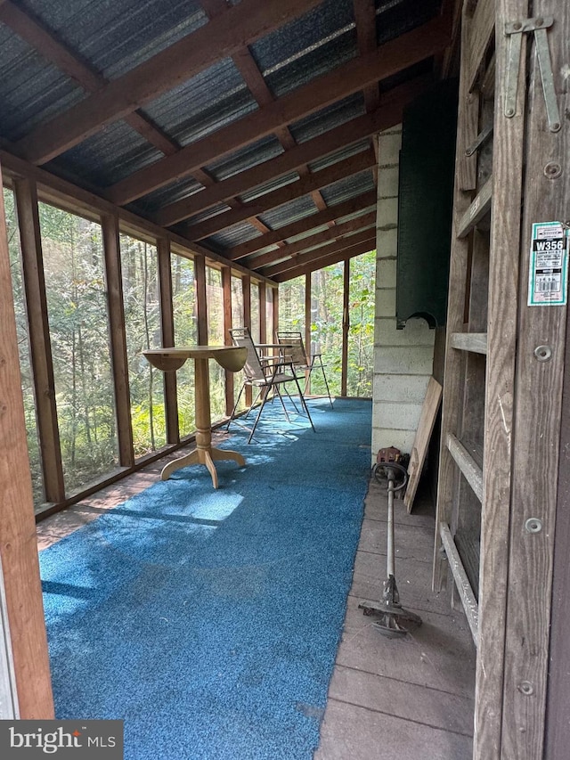 view of unfurnished sunroom