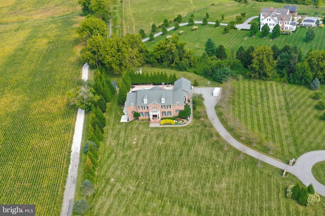 bird's eye view featuring a rural view