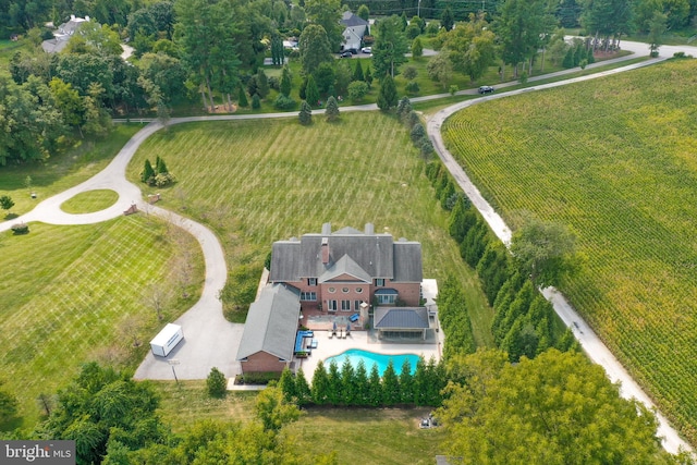 bird's eye view featuring a rural view