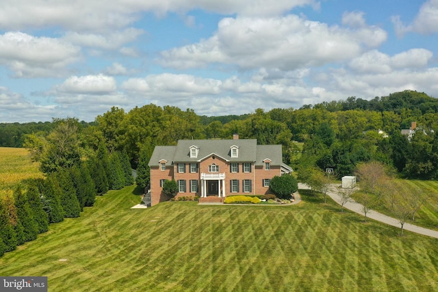 aerial view with a rural view