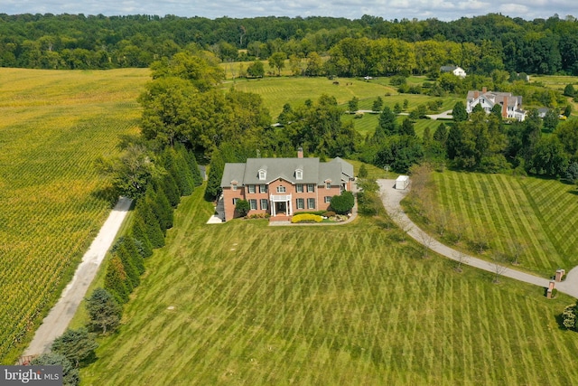 bird's eye view featuring a rural view