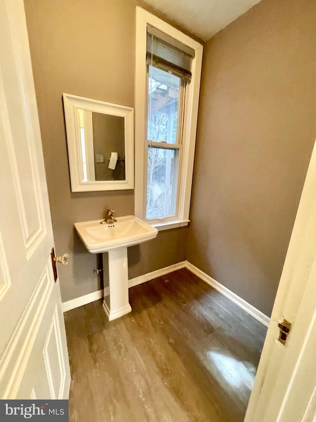 bathroom featuring hardwood / wood-style floors