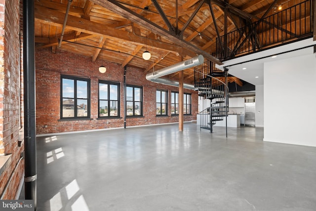 garage featuring wood ceiling