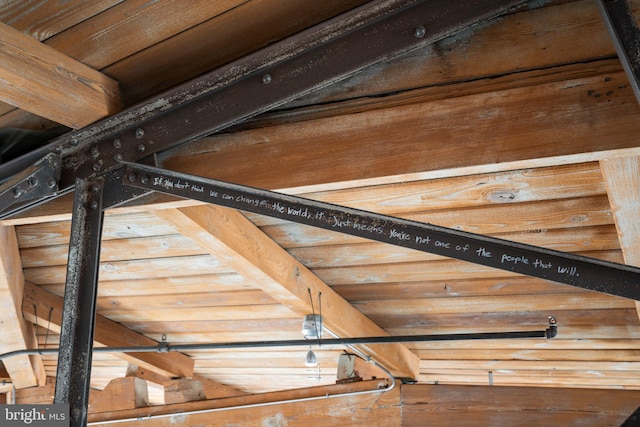 interior details featuring wood ceiling