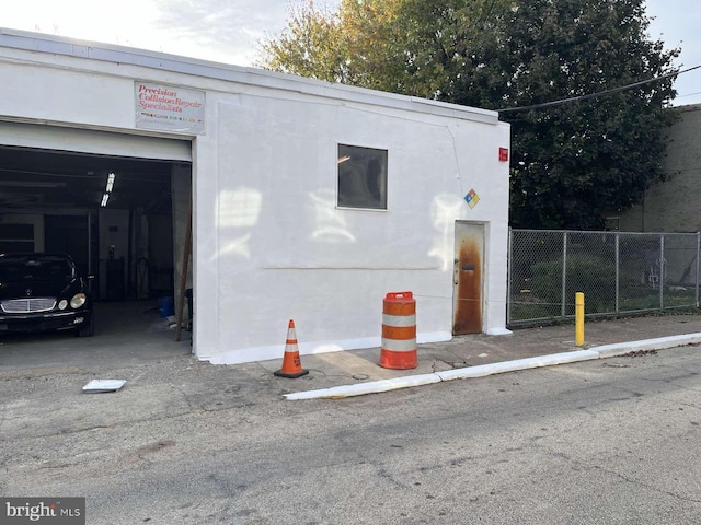 view of garage