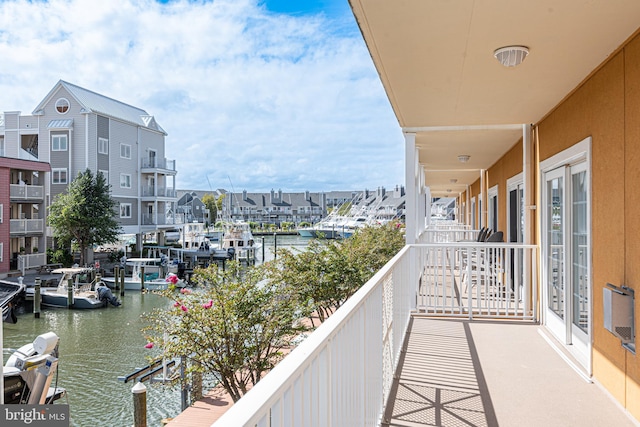 balcony with a water view