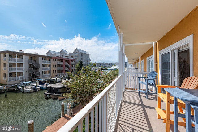 balcony with a water view