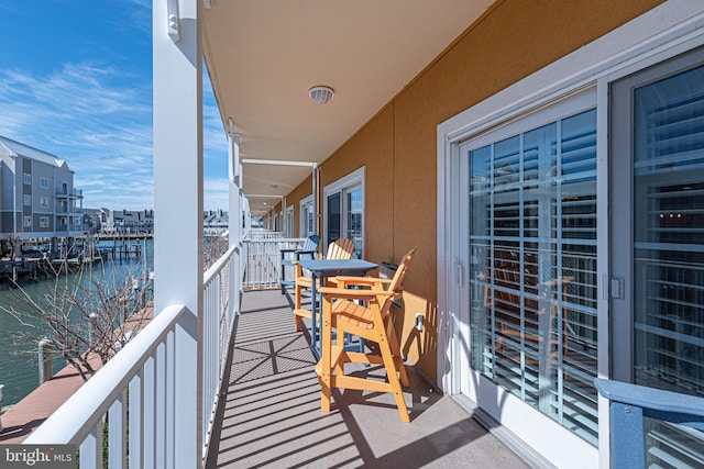 balcony with a water view