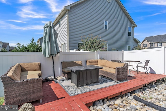 deck with outdoor lounge area