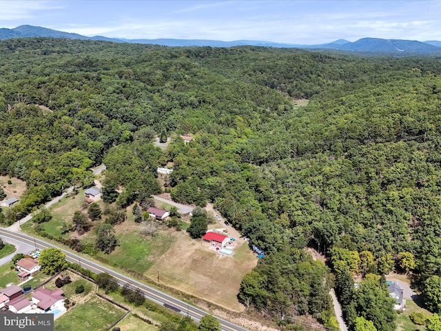 bird's eye view with a mountain view