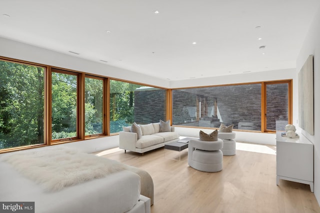 interior space with light hardwood / wood-style flooring