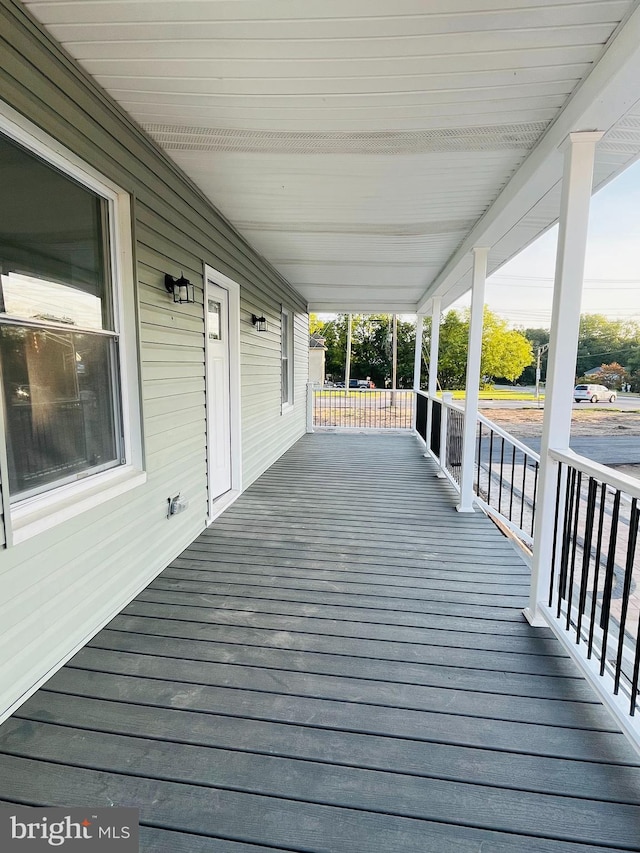 deck with a porch