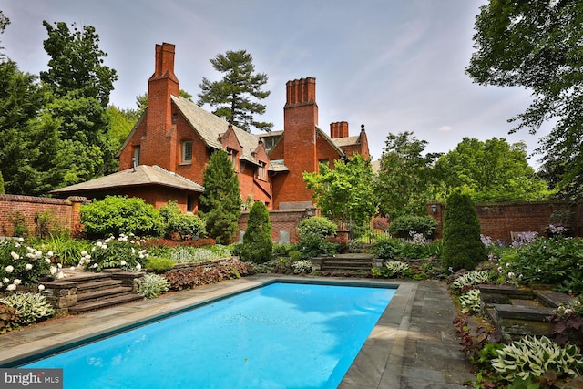 outdoor pool with fence