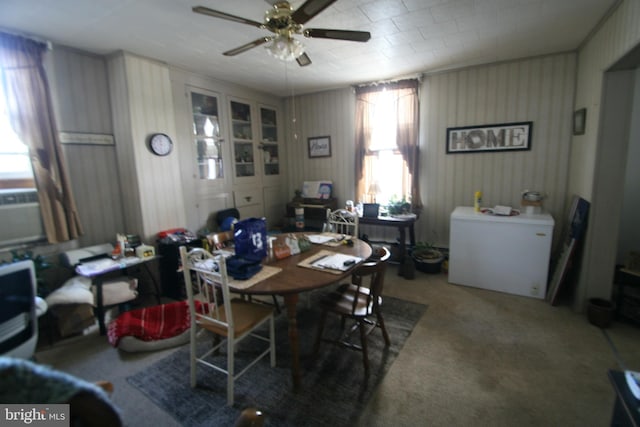 361 Ridgley, Orbisonia, PA 17243 - dining space featuring carpet and ceiling fan