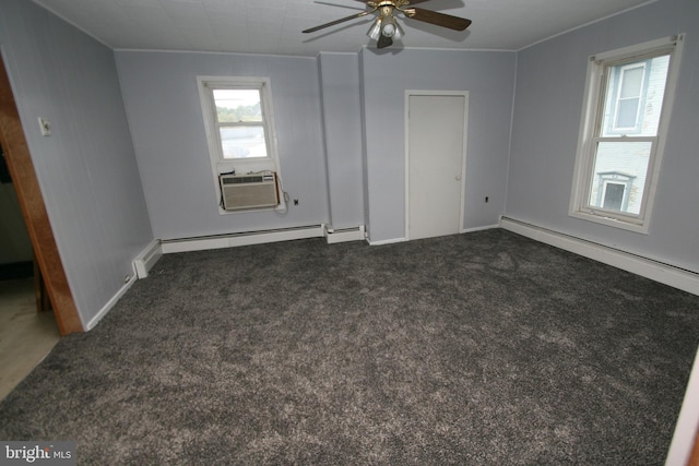 361 Ridgley, Orbisonia, PA 17243 - interior space with baseboards, ceiling fan, cooling unit, and a baseboard radiator