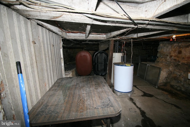 361 Ridgley, Orbisonia, PA 17243 - basement featuring gas water heater and heating fuel