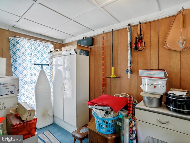 interior space with wooden walls and a healthy amount of sunlight